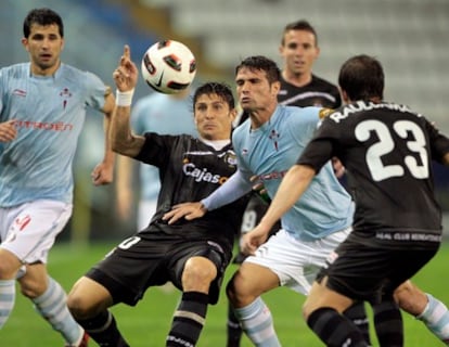 El Reacreativo de Huelva, en un partido ante el Celta esta temporada.