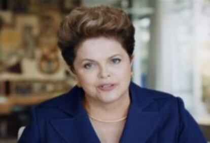 Rousseff durante el discurso por el Día de los Trabajadores.