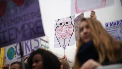 Manifestación en Madrid el pasado 8 de marzo de 2018.