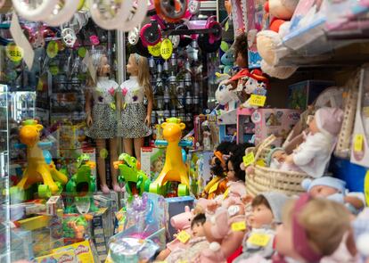 El escaparate de una tienda de juguetes estas Navidades en Madrid.