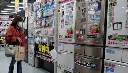 Una mujer observa frigor&iacute;ficos en un comercio de Tokio (Jap&oacute;n). 