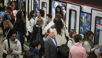 El metro de Barcelona durante una huelga.