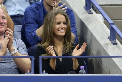 En la imagen, la esposa de Andy Murray, Kim Murray, observa al tenista jugar contra Lukas Rosol, el pasado 30 de agosto.