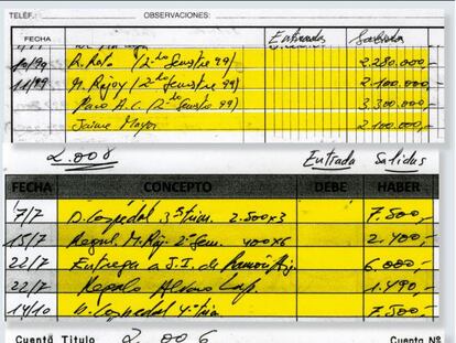 Fragmento de los apuntes contables de la caja b del PP conocidos como los 'papeles de Bárcenas'