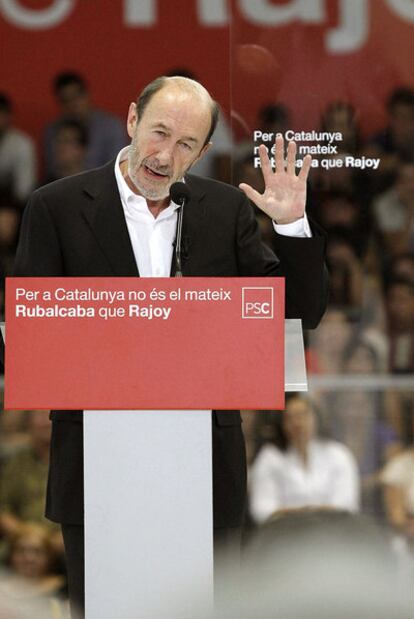 Alfredo Pérez Rubalcaba, en un acto ayer en Sabadell.