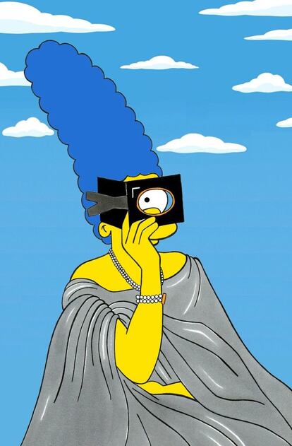 Marge Simpson, como Virginia Oldoini, condesa de Castiglione.