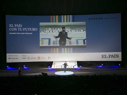Introducción al evento El País con tu futuro en un cine de Madrid