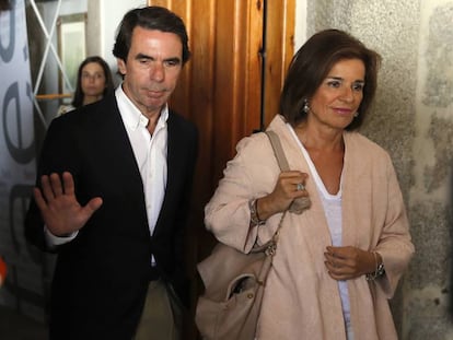 Jos&eacute; Mar&iacute;a Aznar y su esposa, Ana Botella.