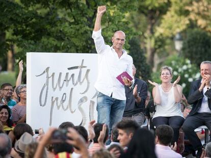 Ra&uuml;l Romeva, durant l&#039;acte de Junts pel S&iacute;.