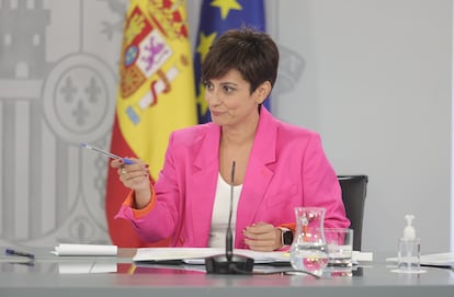 La ministra portavoz, Isabel Rodríguez, durante su comparecencia tras el Consejo de Ministros de este martes.