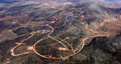 Vista a&eacute;rea de Los Merinos en la que se aprecia la urbanizaci&oacute;n del terreno.