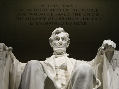 La estatua de Abraham Lincoln en Washington.