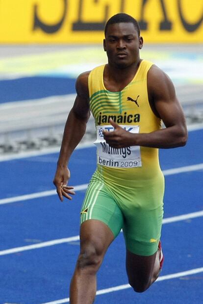 Steve Mullings, durante su participación en el Mundial de Berlín de 2009.