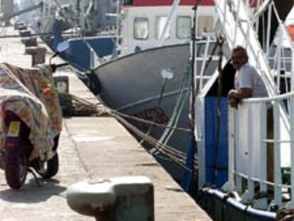 Pesqueros amarrados en el puerto de Huelva.
