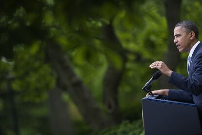 Obama, en la Casa Blanca, el martes. 