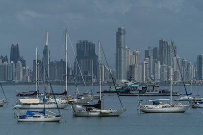 Vista general del distrito financiero de la Ciudad de Panamá, en 2020