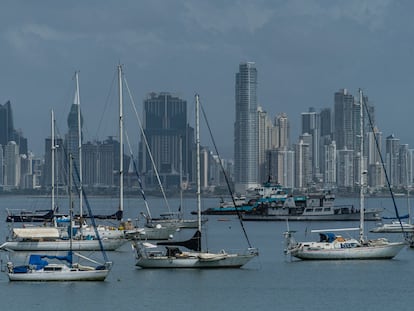 Vista general del distrito financiero de la Ciudad de Panamá, en 2020.