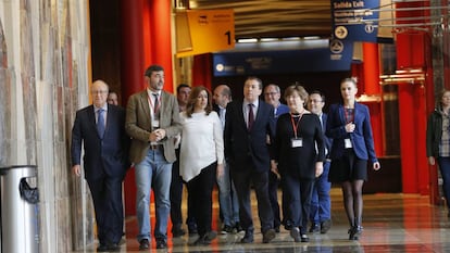 Susana D&iacute;az, esta ma&ntilde;ana en el acto internacional del PSOE en M&aacute;laga.