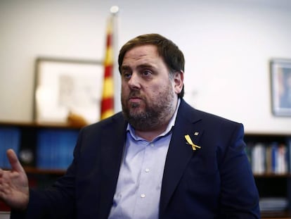 Oriol Junqueras, este mi&eacute;rcoles durante la entrevista con AP.