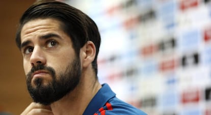 Isco, durante su conferencia en Málaga.