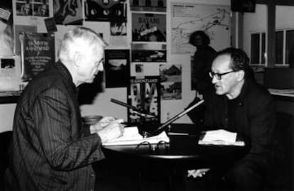Alexander Kluge, amb Heiner Müller, en un dels seus documentals.