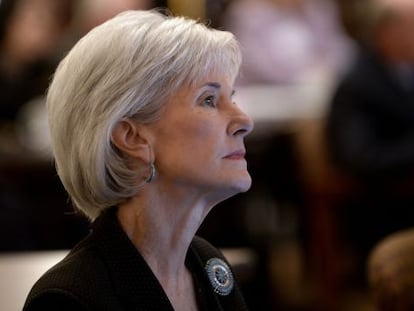 La secretaria de Salud, Kathleen Sebelius, durante el anuncio.