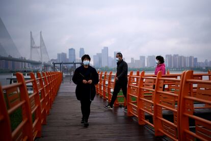 Puerto fluvial de Wuhan, en la provincia china de Hubei, el pasado domingo.