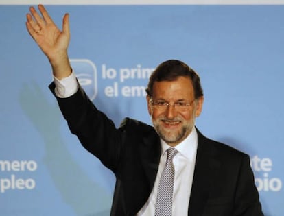 Mariano Raioy tras ganar las elecciones generales del 20N