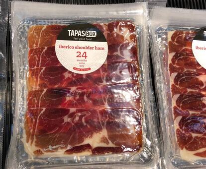 TAPAS BOX. SOBRE DE JAMÓN DE CEBO (PIENSO) LONCHEADO.