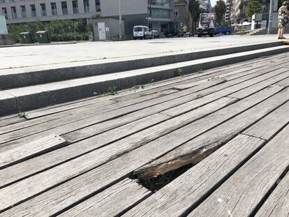 Estado del paseo marítimo de Vigo, días antes del hundimiento.