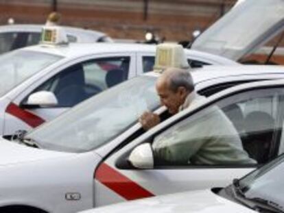 Taxistas en Madrid.