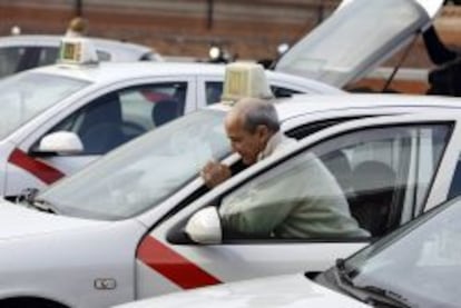 Taxistas en Madrid.