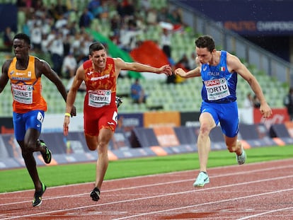 Pol Retamal, durante la semifinal de los 200 metros de este jueves en Múnich.