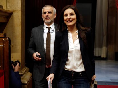 Lorena Roldán, excandidata de Ciudadanos y Carlos Carrizosa, nuevo cabeza de lista de la formación a la presidencia de la Generalitat.