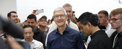Tim Cook, consejero delegado de Apple, en la presentación del iPhone Xs, el miércoles en Cupertino (California).