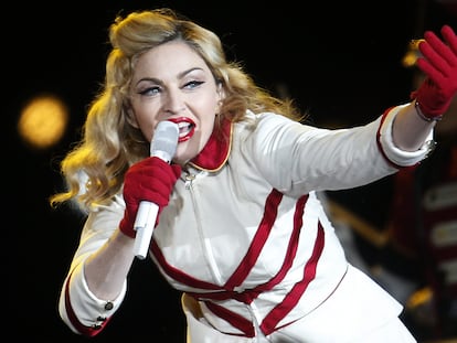 Madonna performs in Chile in 2012.