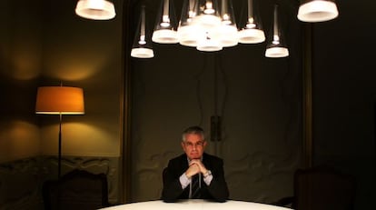 Agustín García de la Cruz, tras la entrevista.