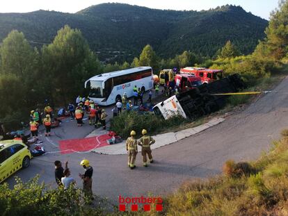 Accidente de autocar en la Anoia.