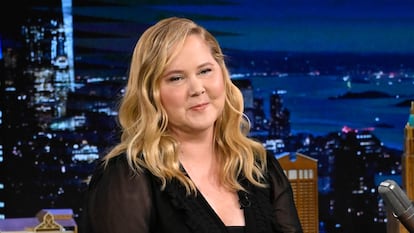 Amy Schumer, el 13 de febrero de 2024 en una entrevista en el programa nocturno de Jimmy Kimmel.