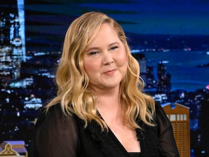 Amy Schumer, el 13 de febrero de 2024 en una entrevista en el programa nocturno de Jimmy Kimmel.