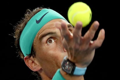 Rafael Nadal, durante la final. “Hace poco tiempo parecía que no habría otra oportunidad”, desveló en alusión a las dudas generadas tras someterse a una cirugía para buscar una nueva solución a su lesión crónica en el escafoides, que puso su carrera en jaque en 2005.