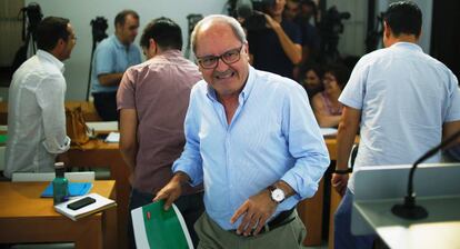 El secretario de Organización del PSOE andaluz, Juan Cornejo, este lunes.