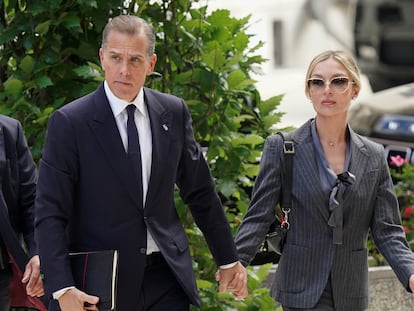 Hunter Biden and his wife, Melissa Cohen Biden, at the first day of trial this Monday in Wilmington (Delaware).