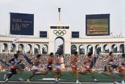 Prueba de los 5.000 metros en el Coliseo de Los Ángeles en 1984.