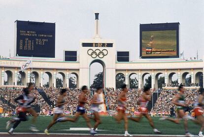 Prueba de los 5.000 metros en el Coliseo de Los &Aacute;ngeles en 1984.