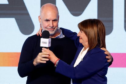 Horacio Rodríguez Larreta con la ahora Ministra de Seguridad, Patricia Bullrich, el 13 de agosto en Buenos Aires.