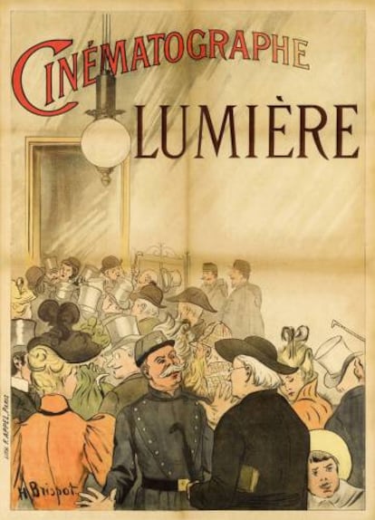 Imagen facilitada por Sotheby's del primer cartel, realizado en 1895, para promocionar el cine de los hermanos Lumière.
