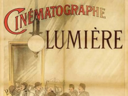 Imagen facilitada por Sotheby's del primer cartel, realizado en 1895, para promocionar el cine de los hermanos Lumière.