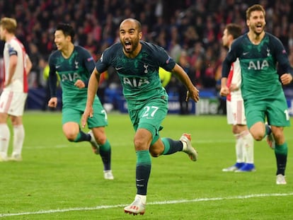 Lucas Moura marcou três vezes na partida de volta da semifinal.