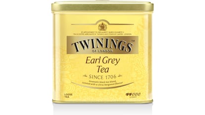 Lata de 500 gramos de té Earl Grey, de Twinings.